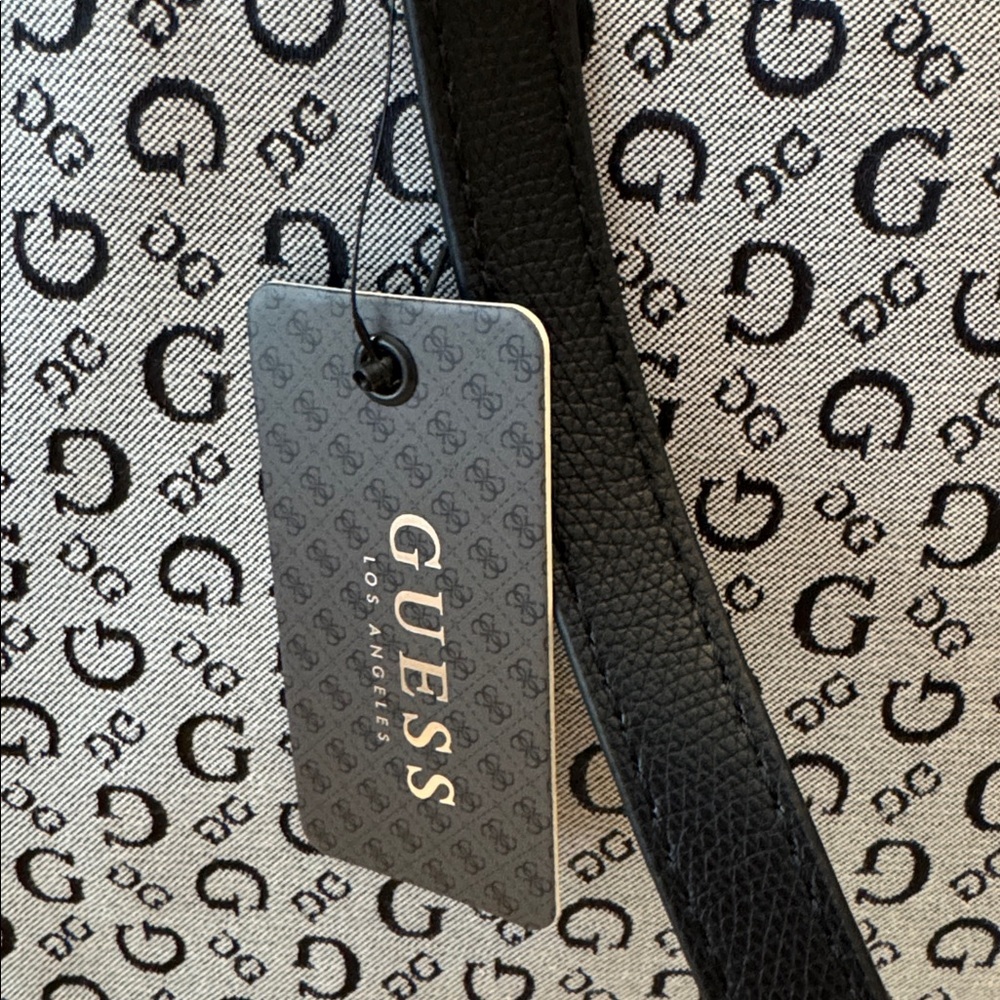 NEW! GUESS Signature Monogram Tote in Black and Gray - Picture 5 of 14